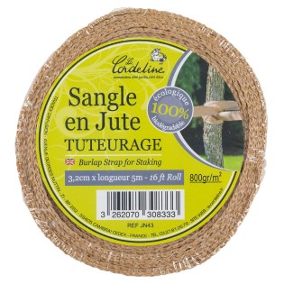 Bande de jute tuteurage - 800 gr/m²- 3,2 cm x 5 m