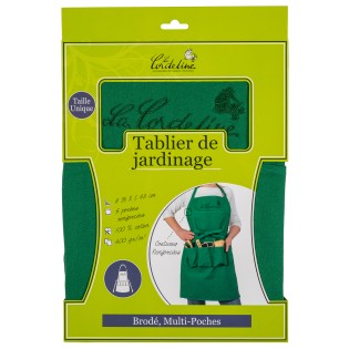 Tablier de jardin long vert "la cordeline" h75 x l48cm 5 poches tu