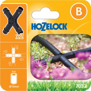 2 Connecteurs en croix pour tuyau Ø13/16mm