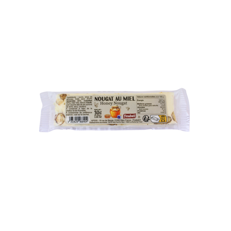 NOUGAT blanc au miel barre 30g