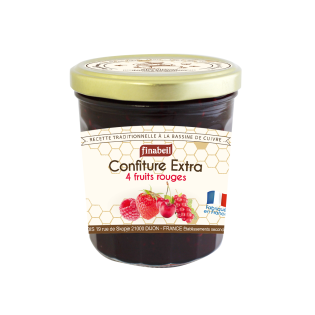 CONFITURE 4 fruits rouges au miel 375g