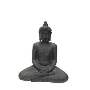 BOUDDHA ASSIS EN FIBRE D ARGILE