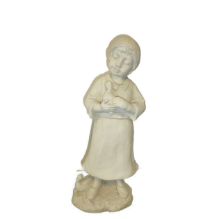 STATUE FILLE AVEC CANARD H51CM