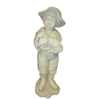 STATUE GARCON AVEC MOUTON H53CM