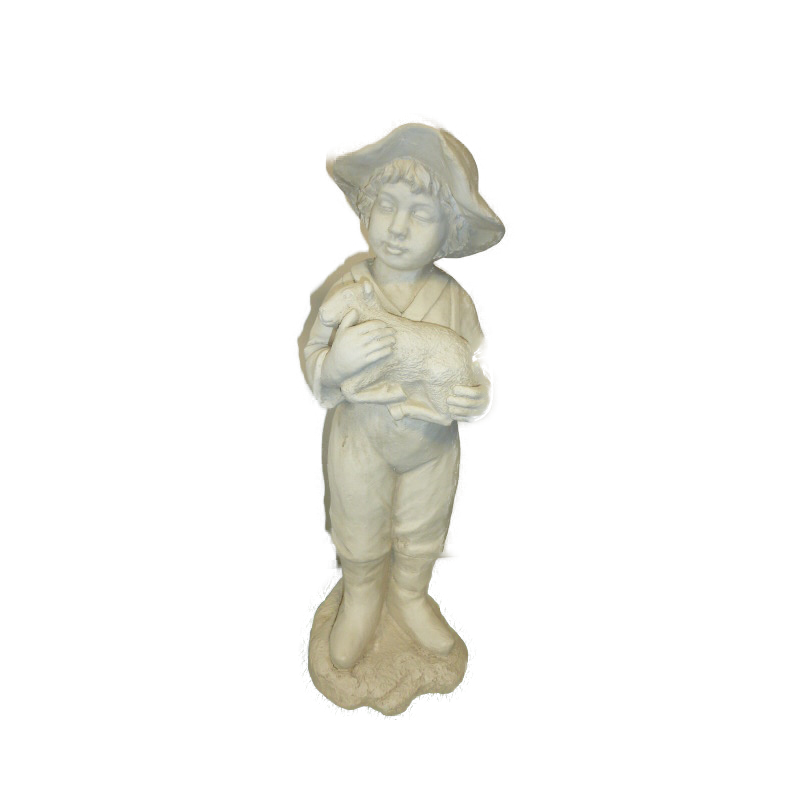 STATUE GARCON AVEC MOUTON H53CM