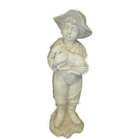 STATUE GARCON AVEC MOUTON H53CM