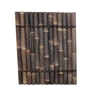 PANNEAU DEMI BAMBOU NOIR NATUREL VERTICAL L100 H120CM