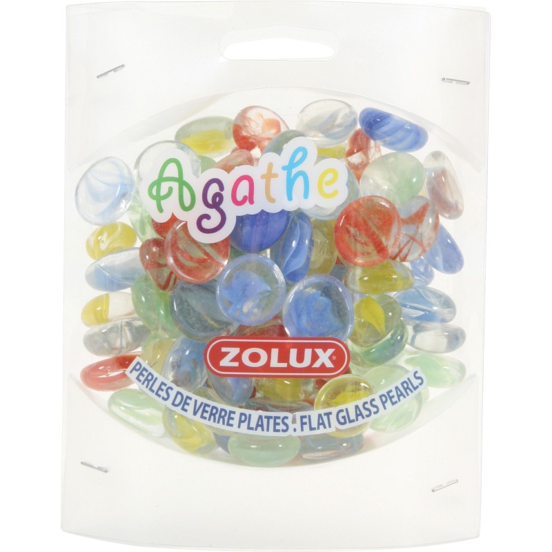 PERLE VERRE PLATE AGATHE PM