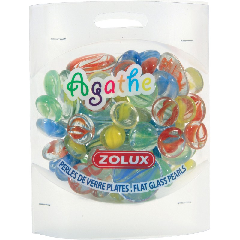 PERLE VERRE PLATE AGATHE MIXTE