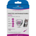 Pipettes Francodex antiparasitaires de 0.6ml x4 à base d'icaridine pour chatons de moins de 2kg