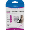 Pipettes Francodex antiparasitaires de 1ml x4 à base d'icaridine pour chats de plus de 2kg