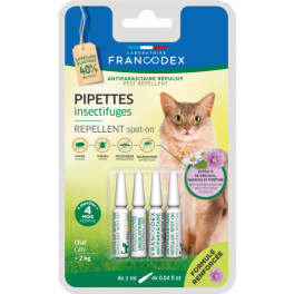 Pipette Francodex insectifuge de 1ml x4 pour chats de plus de 2kg