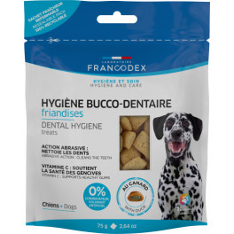 Friandises hygiène bucco-dentaire Francodex au canard 75g pour chiens 
