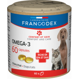 Capsules d'omega 3 Francodex x 60 pour chiens et chats