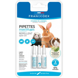Pipettes insectifuges Francodex 0.4mlx3 pour lapins, furets et cobayes
