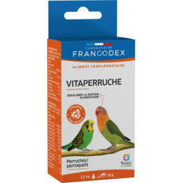 Aliment complémentaire vitaminé Vitaperruche Francodex 18g + 15ml pour perruches et perroquets