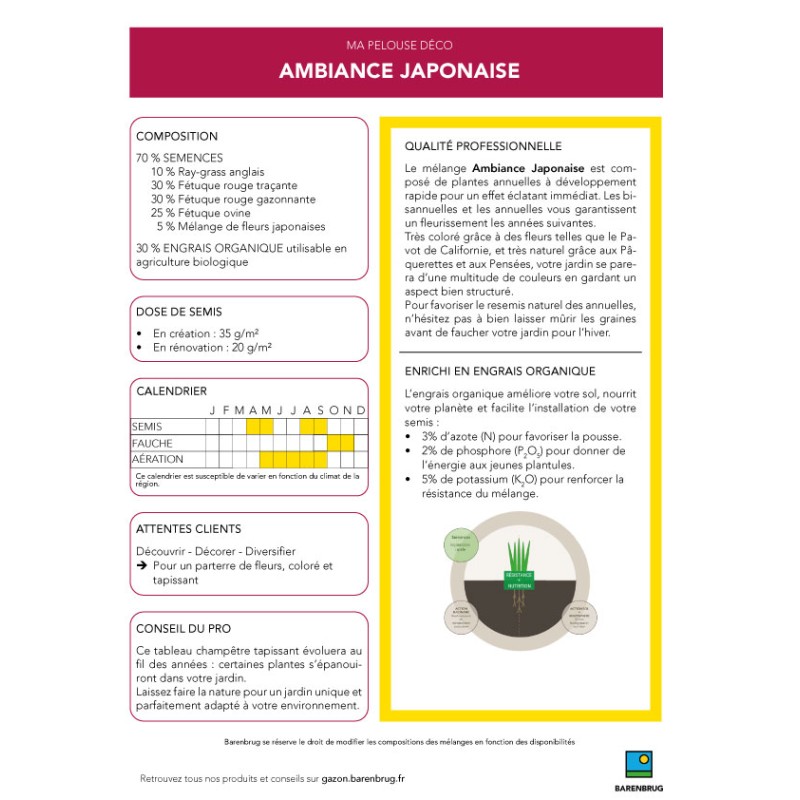Ambiance japonaise - fleurs basses 500g