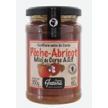 CONFITURE PECHE- ABRICOT-MIEL 350G