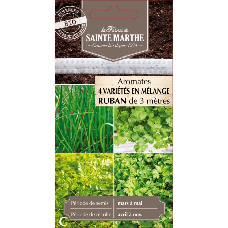 RUBAN AROMATIQUE BIO (CIBOULETTE-PERSIL-CORIANDRE-CERFEUIL)