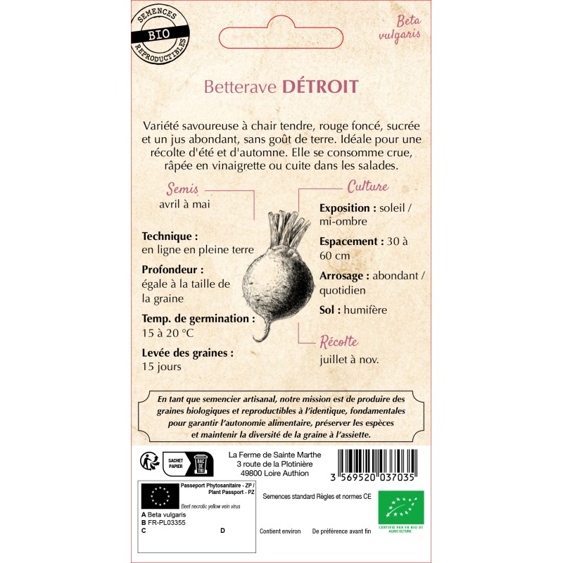 BETTERAVE DETROIT/BOLIVAR BIO