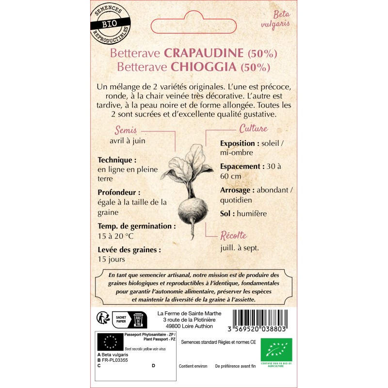 BETTERAVES EN MELANGE BIO