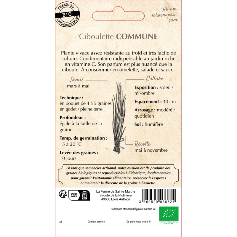 CIBOULETTE COMMUNE BIO