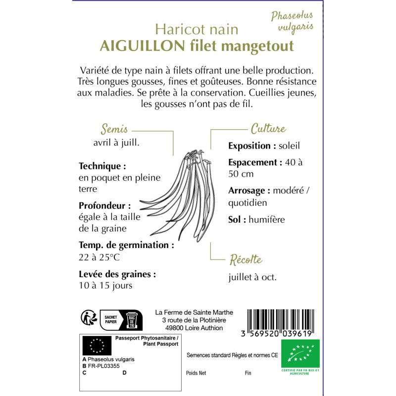 HARICOT NAIN FILET AIGUILLON BIO