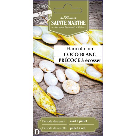 HARICOT COCO BLANC PRECOCE A ECOSSER BIO