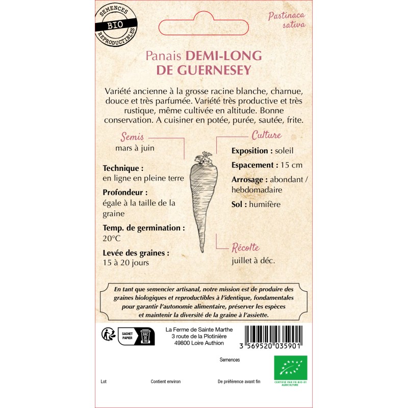 PANAIS 1/2 LONG DE GUERNESEY BIO