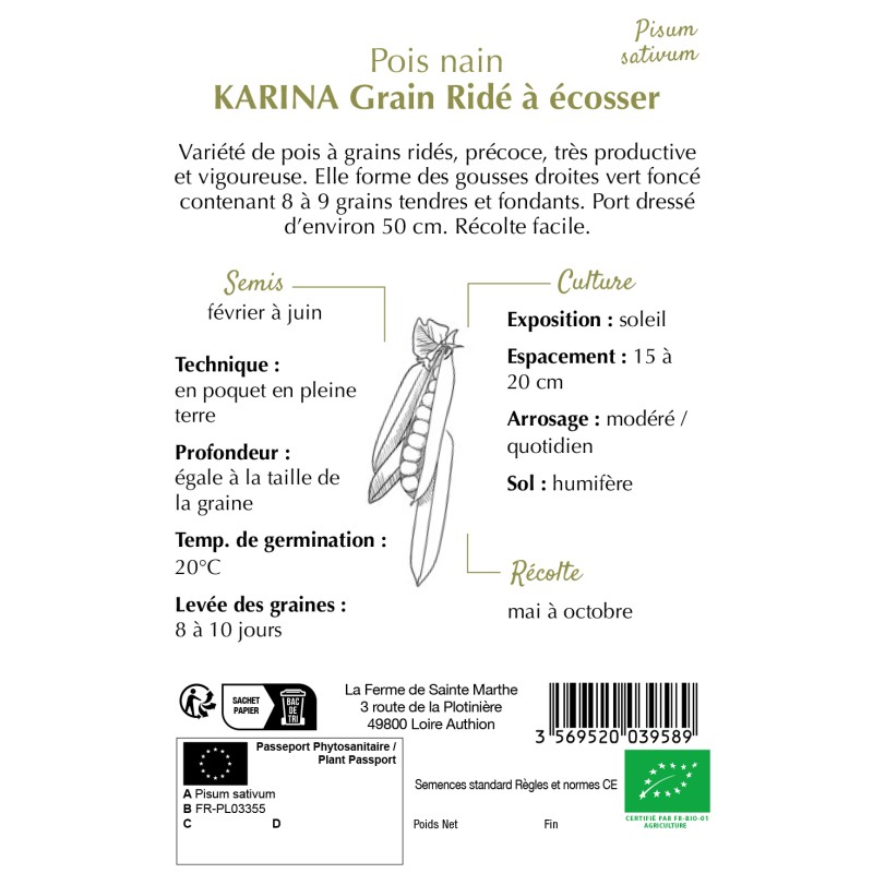 POIS NAIN GRAIN RIDE KARINA BIO