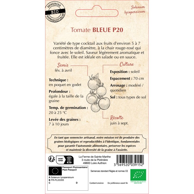 TOMATE BLEUE P20 BIO