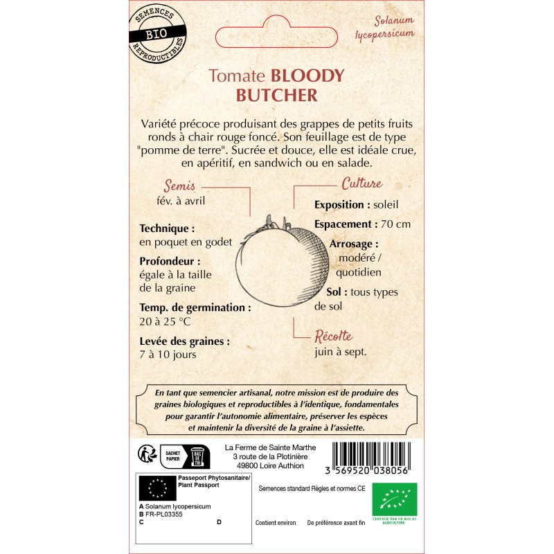 TOMATE BLOODY BUTCHER BIO