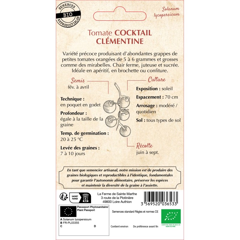 TOMATE COCKTAIL CLEMENTINE BIO