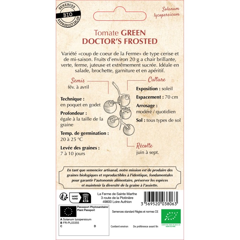 TOMATE GREEN DOCTOR'S FROSTED BIO
