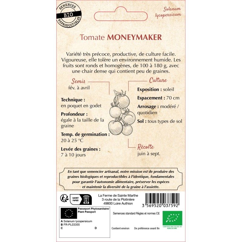 TOMATE MONEYMAKER BIO