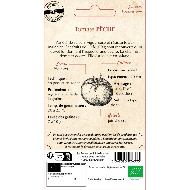 TOMATE PECHE (ROUGE) BIO
