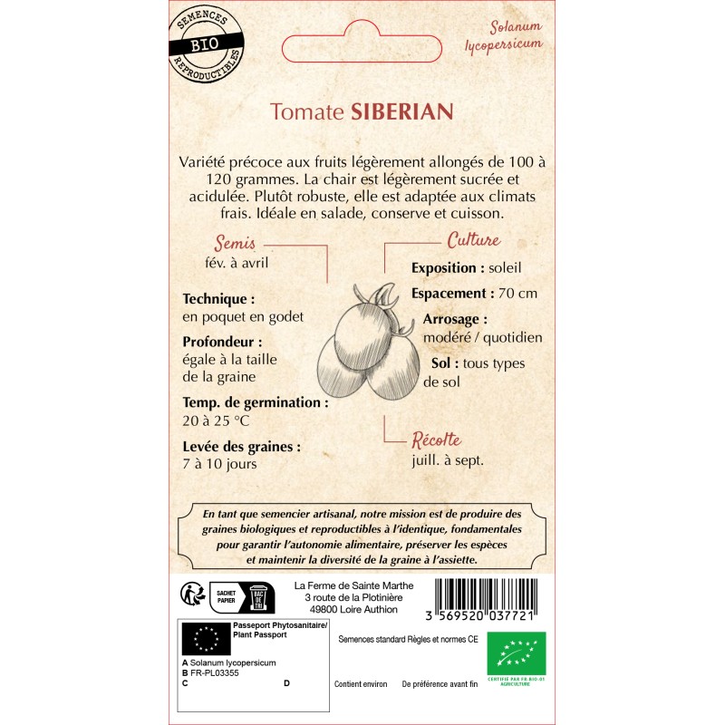 TOMATE SIBERIAN BIO