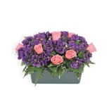 JARDINIERE VIOLETTE ET BOUTON H25 L38