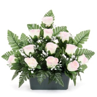 JARDINIERE BOUTON DE ROSE H29X34 COULEURS MELANGEES