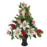 BOUQUET FUNERAIREE H62X46  ROUGE