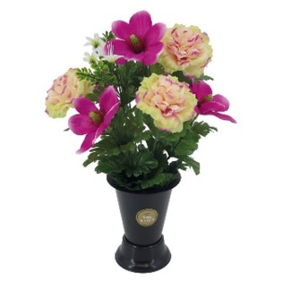 BOUQUET FUNERAIRE H40DM28CM COULEURS MELANGEES