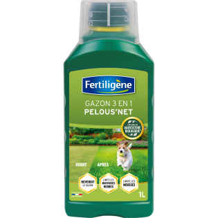 Fertiligène Engrais gazon liquide 3 en 1 Pelous'net 1L