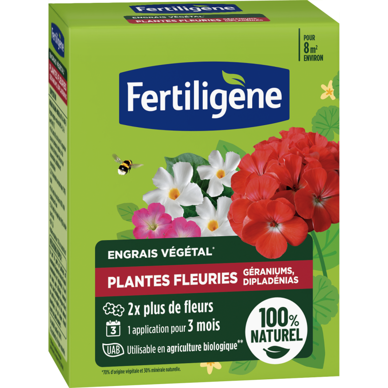 Fertiligène Engrais plantes fleuries géraniums, dipladénias 650g
