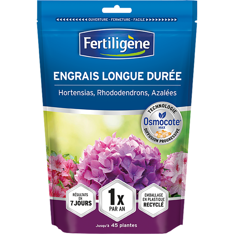 Engrais longue durée osmocote max hortensias, rhododendrons,azalées 700g
