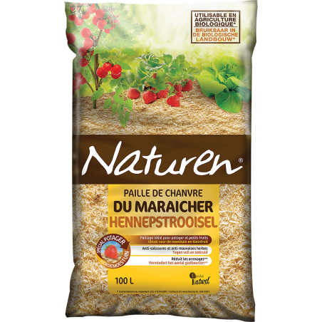 Paillage du maraicher, paille de chanvre 100L