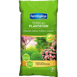 Terreau plantation, arbustes à fleurs, conifères
