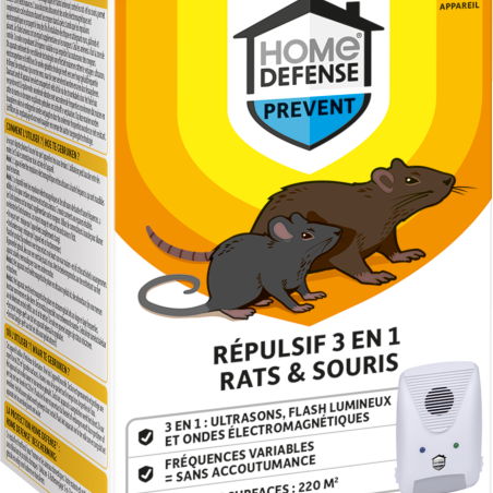 Répusif rats et souris ultrasons électromagnétique et flash lumineux