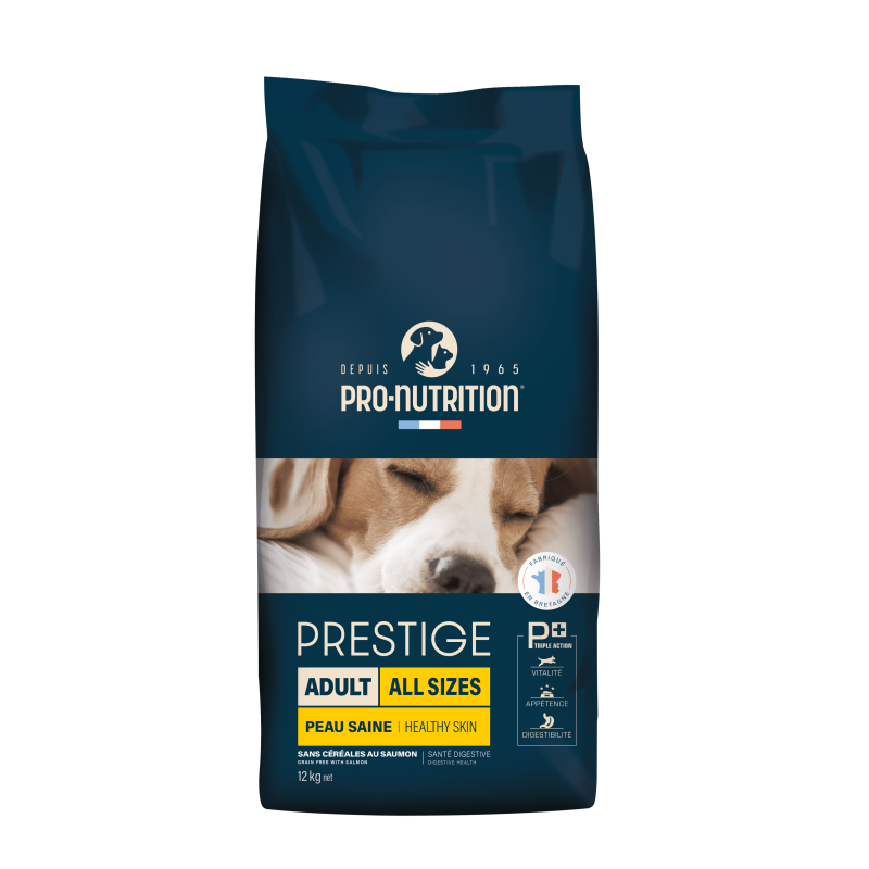 PRESTIGE CHIEN ADULT ALL SIZES - HEALTHY SKIN SANS CEREALES AU SAUMON