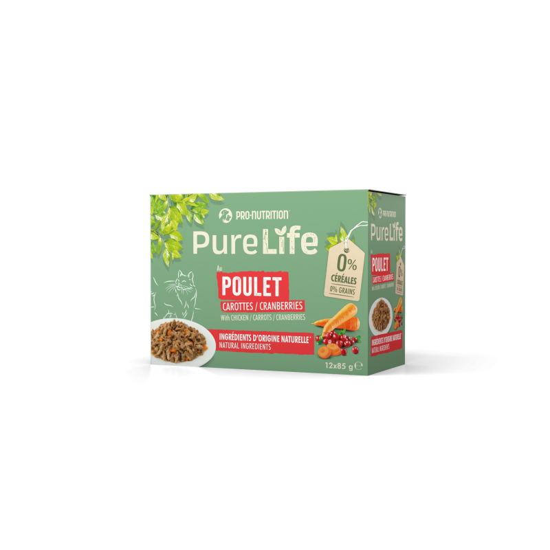 PURE LIFE CHAT WET POULET 12x85g