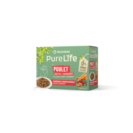 PURE LIFE CHAT WET POULET 12x85g